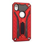 Wholesale iPhone Xr 6.1in Armor Knight Kickstand Hybrid Case (Red)